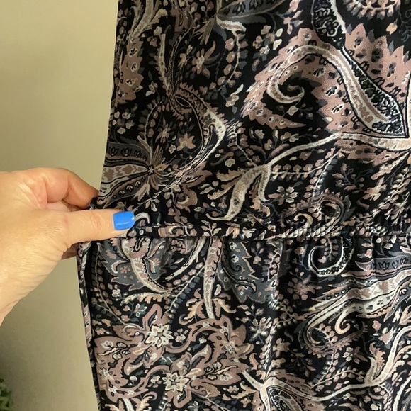 SUNDRESS blouson sundress Ruffled belted high low, casual vintage paisley Small - Picture 16 of 17